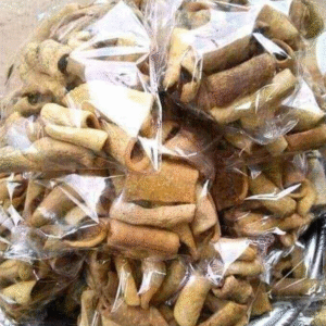 Bag of dried  white ponmo